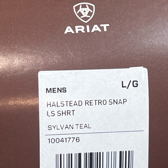 NWT Ariat L Blue Green Casual Retro Fit Plaid Pearl Button Snap Flannel Shirt - Picture 4 of 8